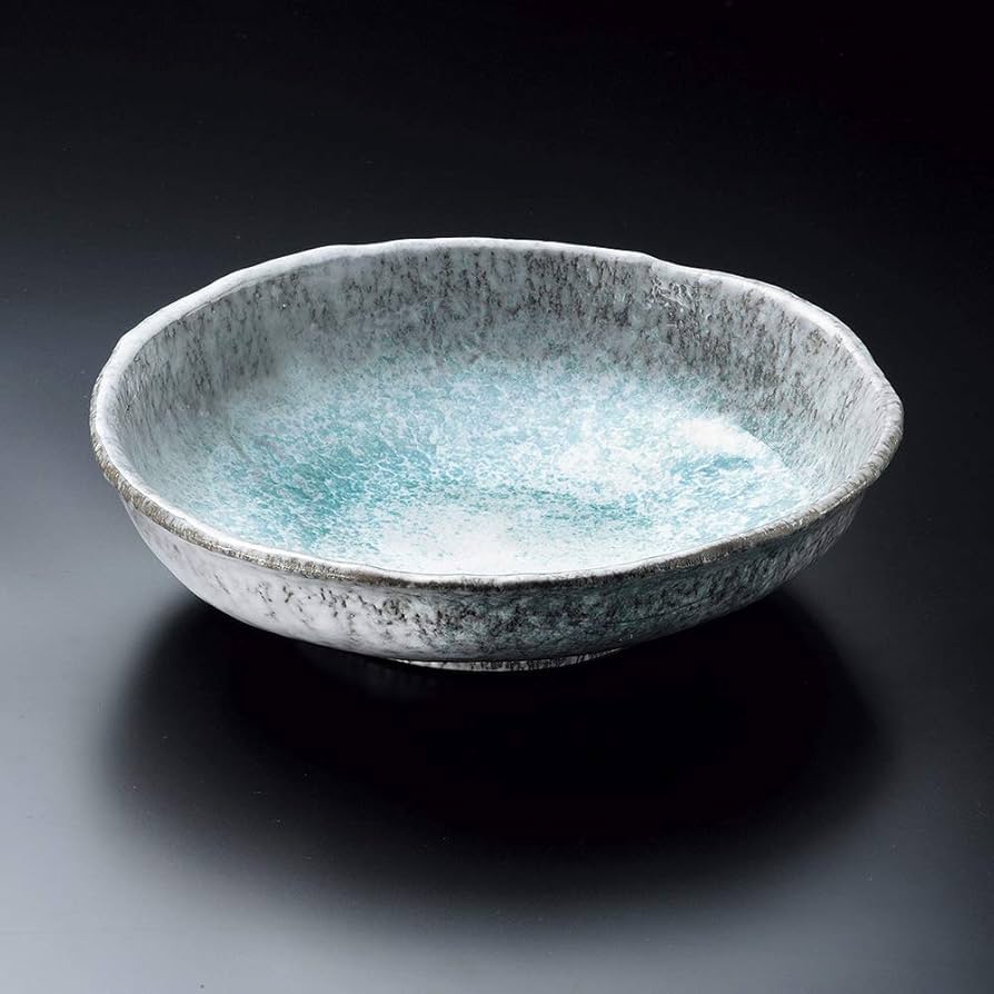 未使用品 創作陶芸 大鉢 太勢窯 日良中弥 焼き物 伝統工芸品 雅陶 大鉢 | 窯変流彩鉢・白（YN-066） 作家「永草陽平」